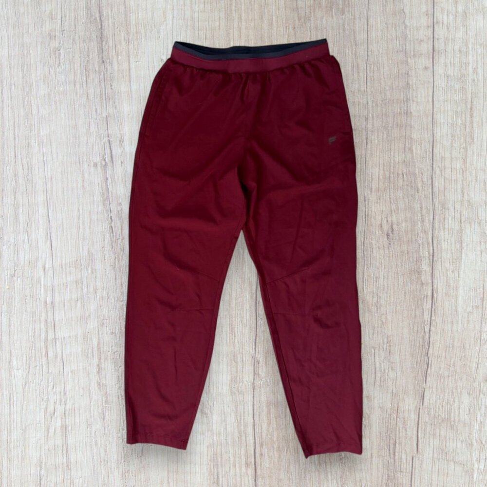 Fabletics Fundamental Pants Mens M Burgundy Lightweight Elastic Waist Pull-On